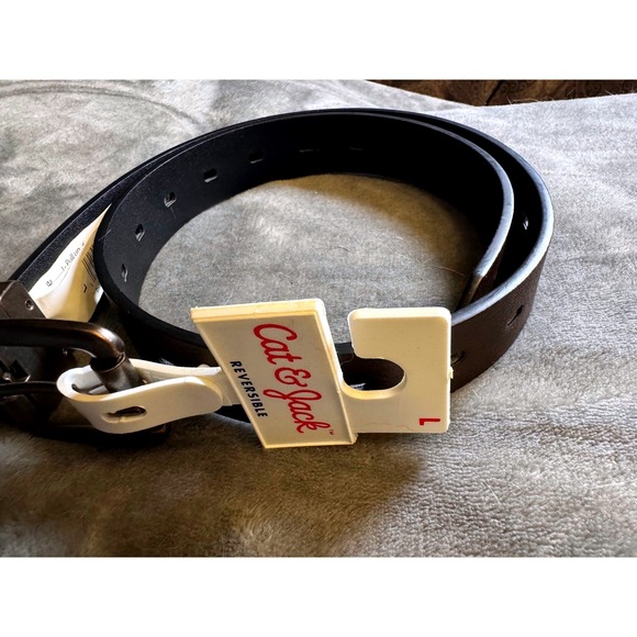 Cat & Jack Other - Cat & Jack Kids Reversible Belt Black Brown Gunmetal Buckle Size Large NWT